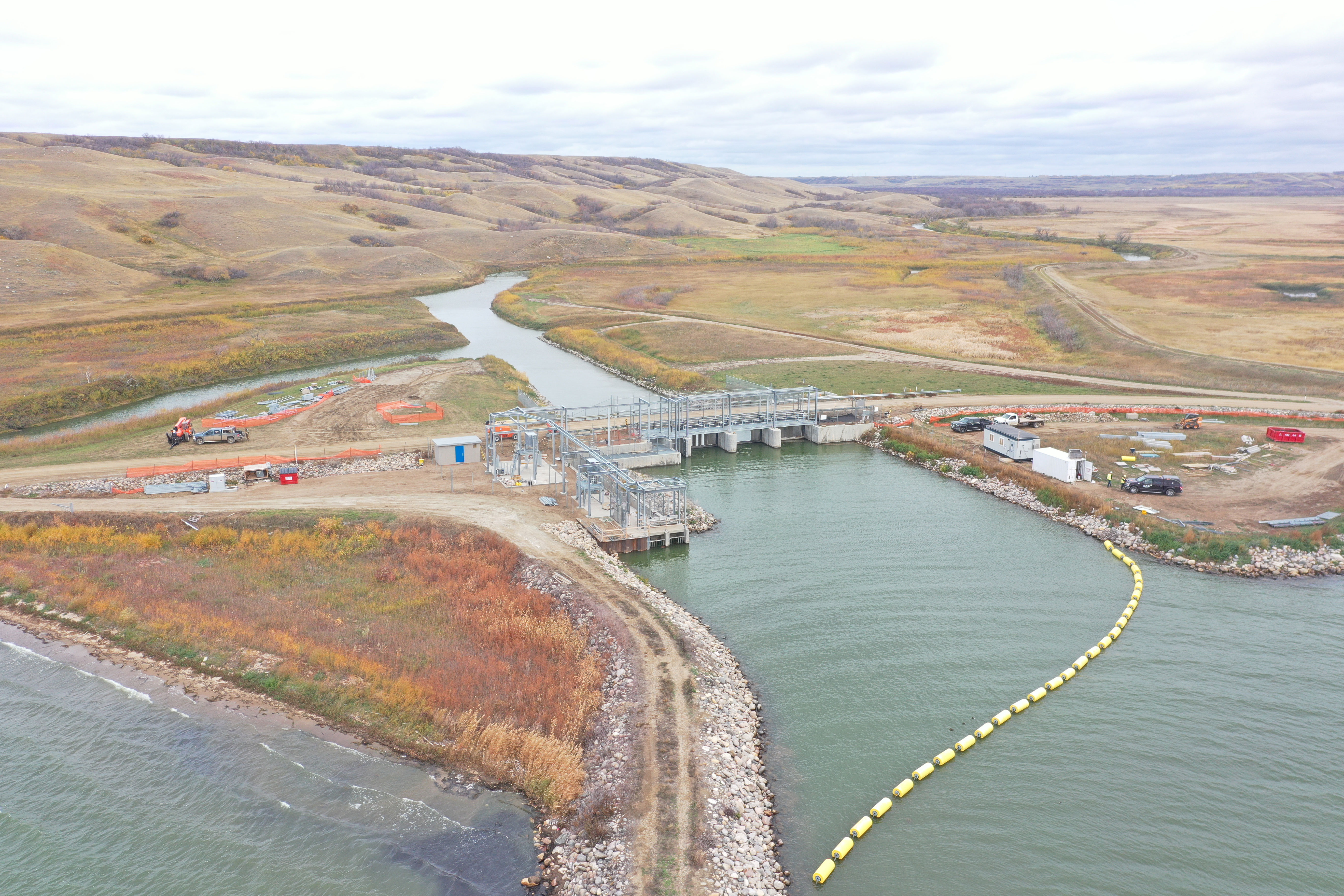Safety Boom And Monorail Hoists Installed At Buffalo Pound Dam