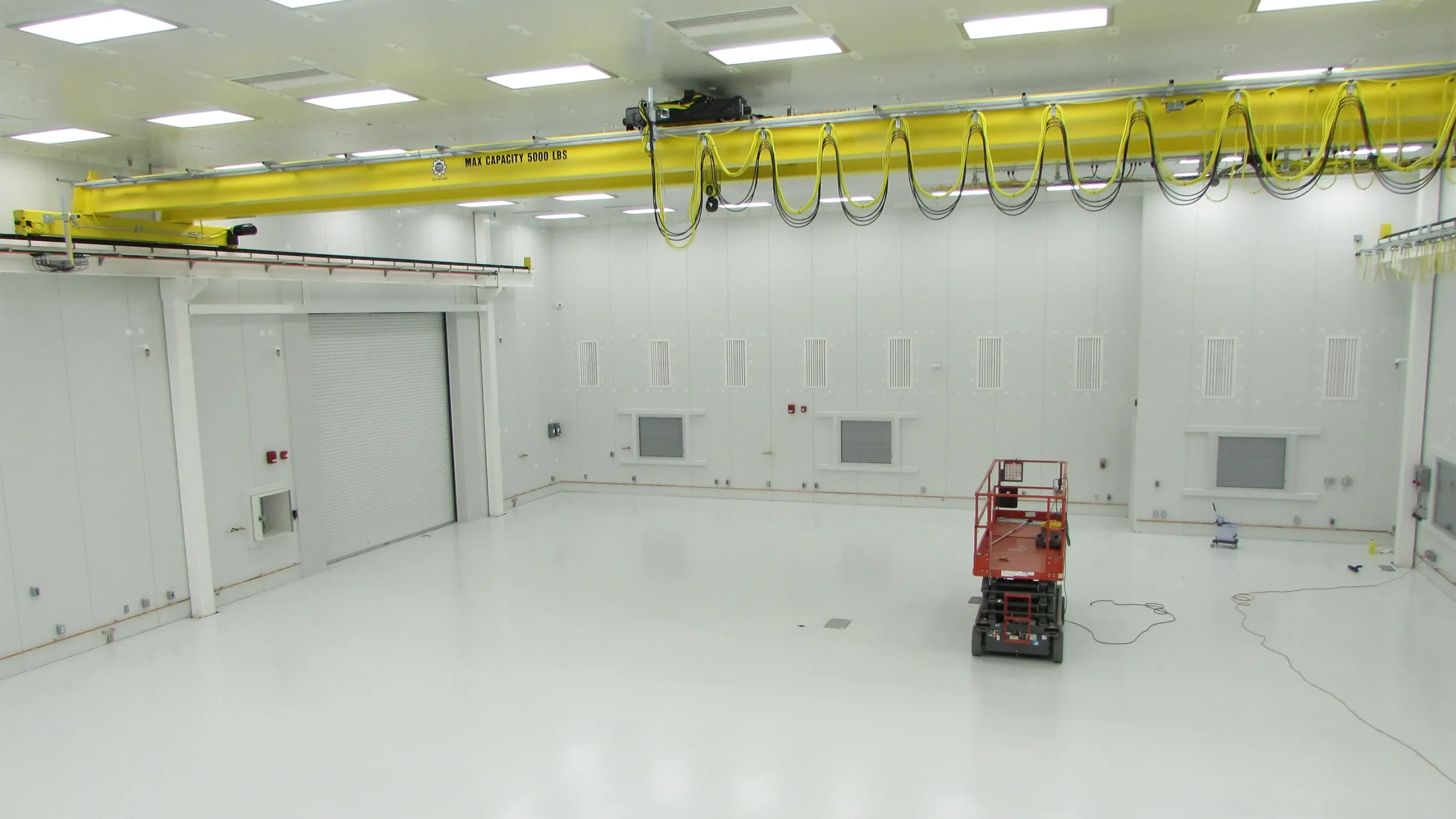 interior of the satellite integration facility