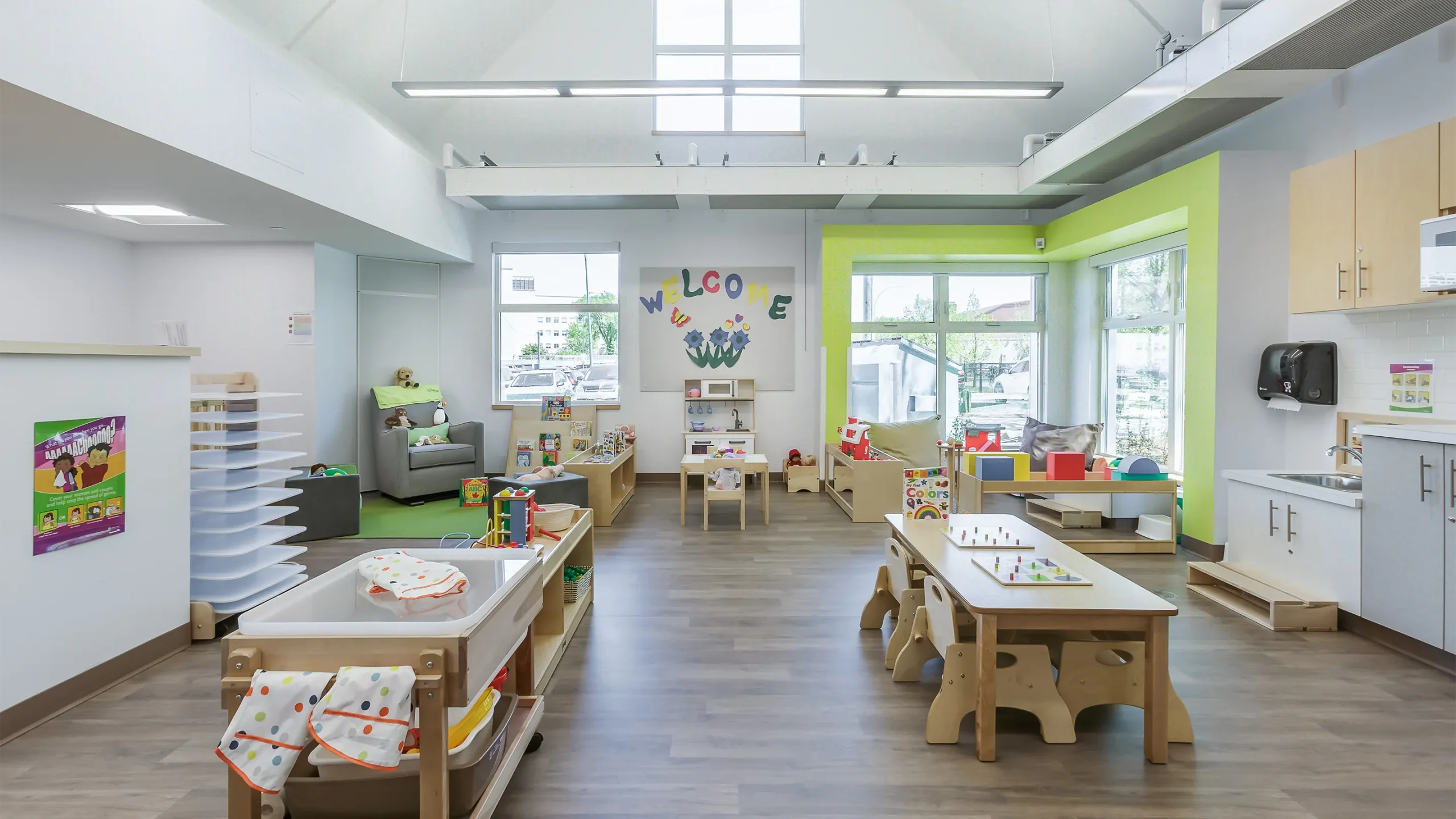 Inside view of childcare facility activity room