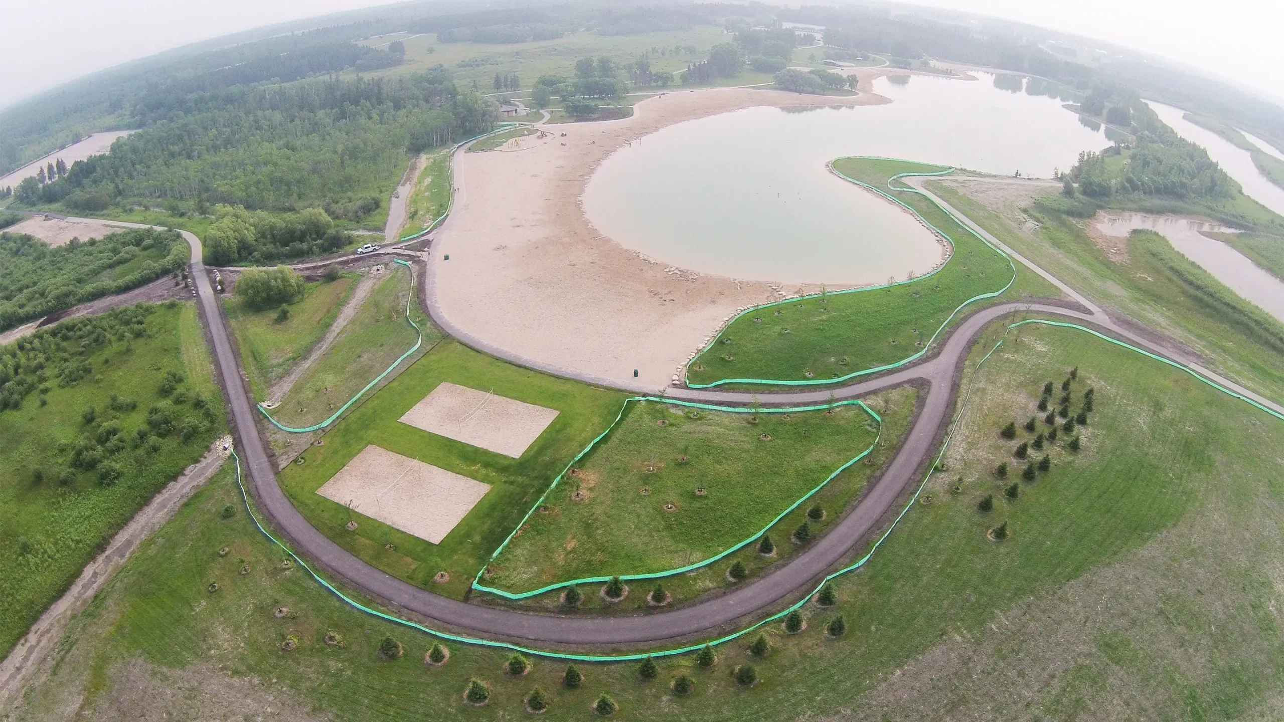 Aerial view of the lake expansion
