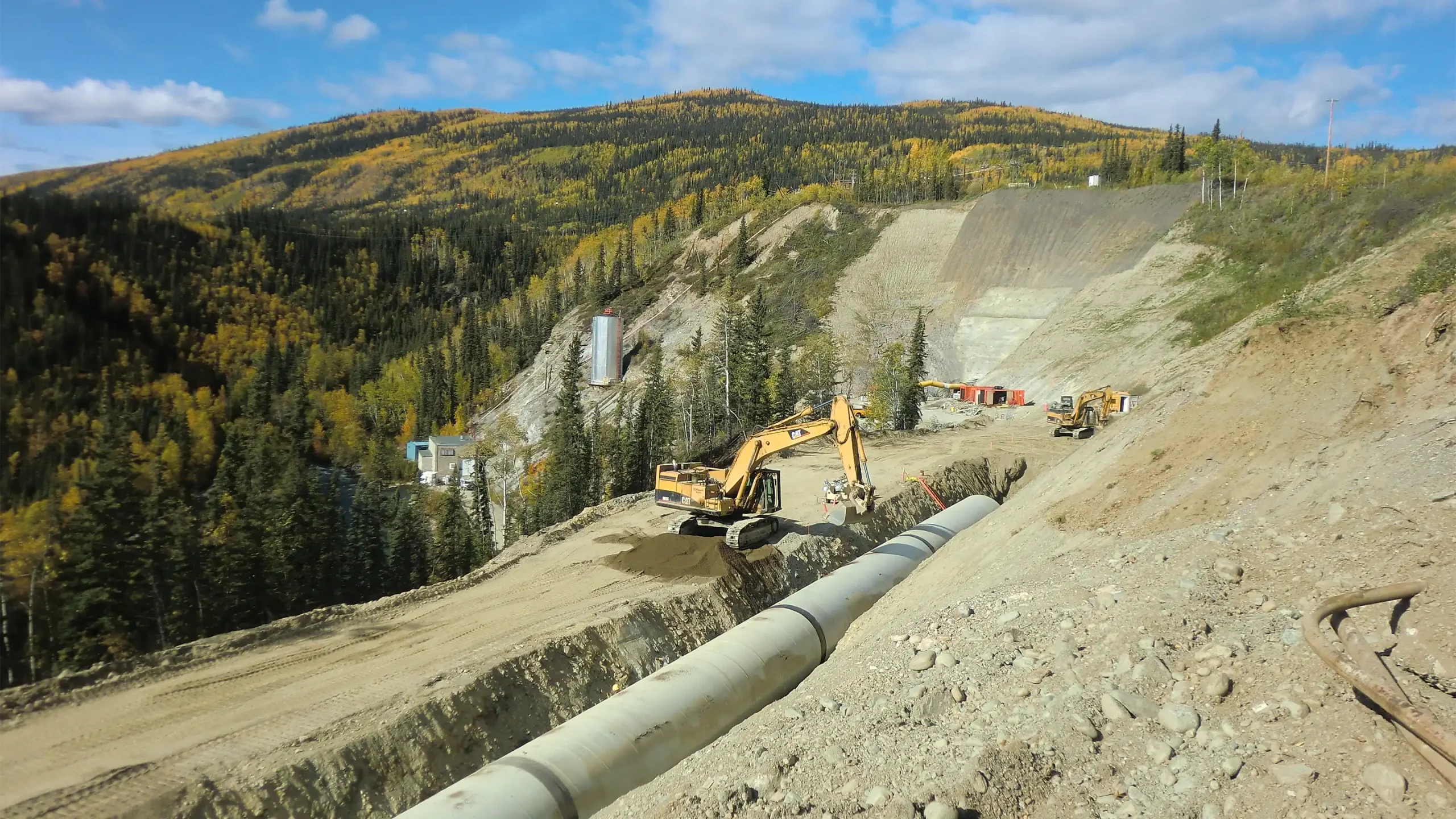 Penstock installation approaching tunnel portal