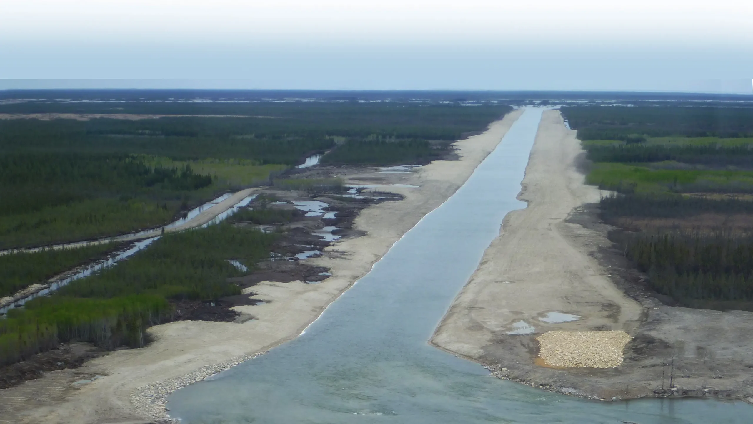 Aerial view of channel