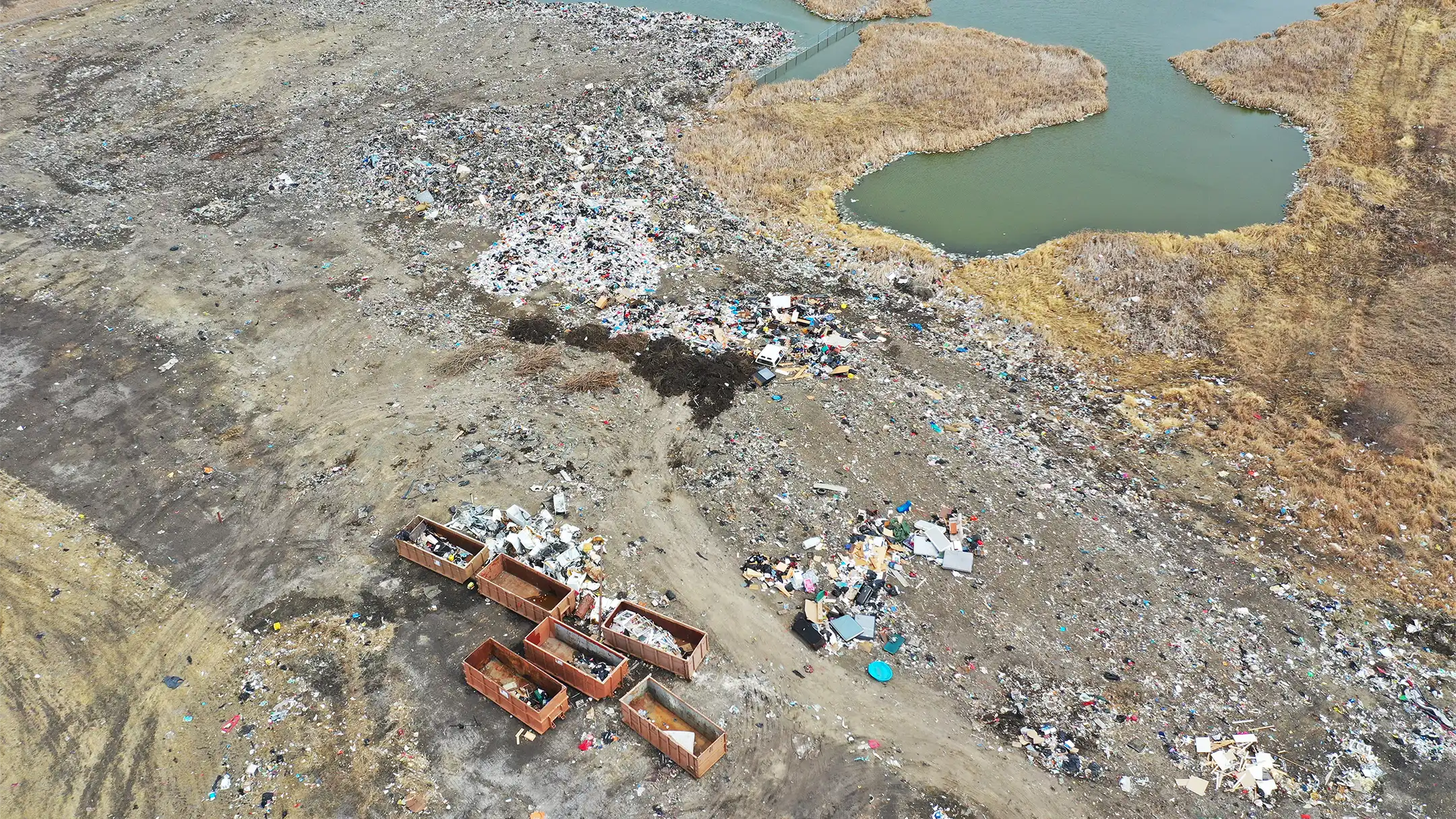 At capacity landfill before the transfer station's construction