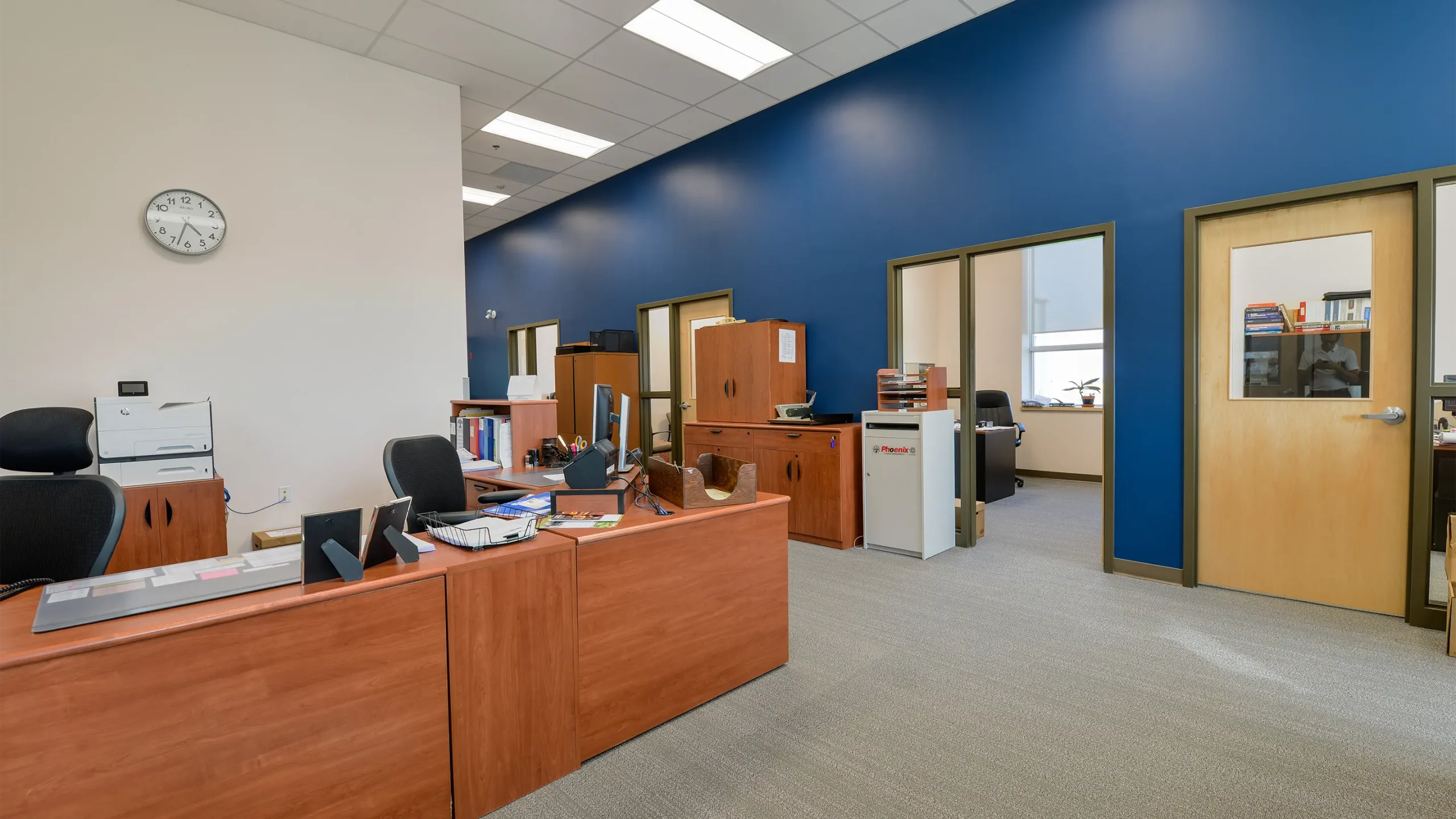 Reception area and offices
