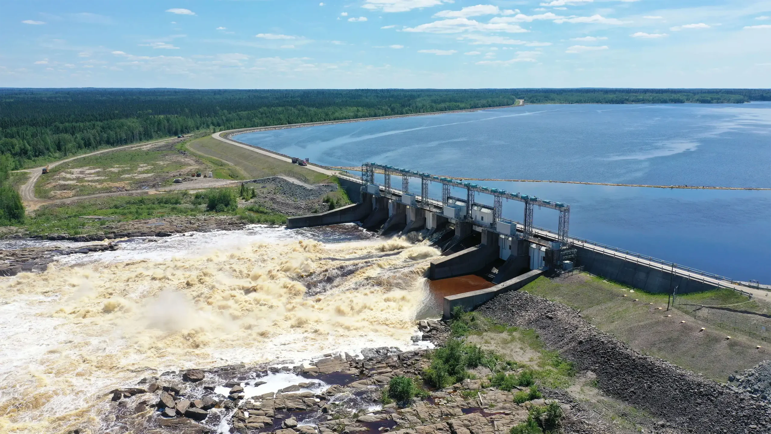 Ariel view of dam before construction
