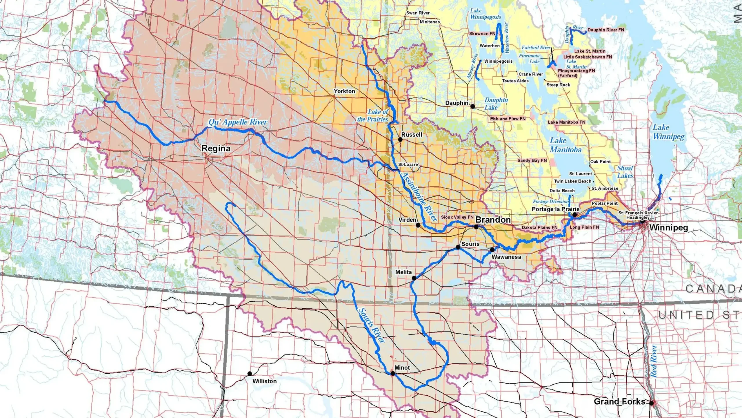 map of the basin area