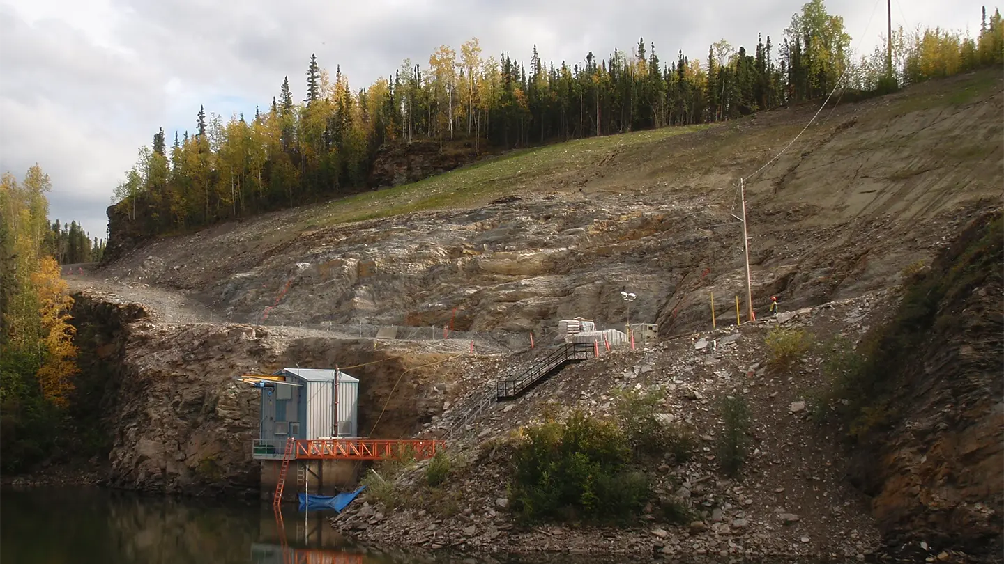 Intake rockslope post scaling