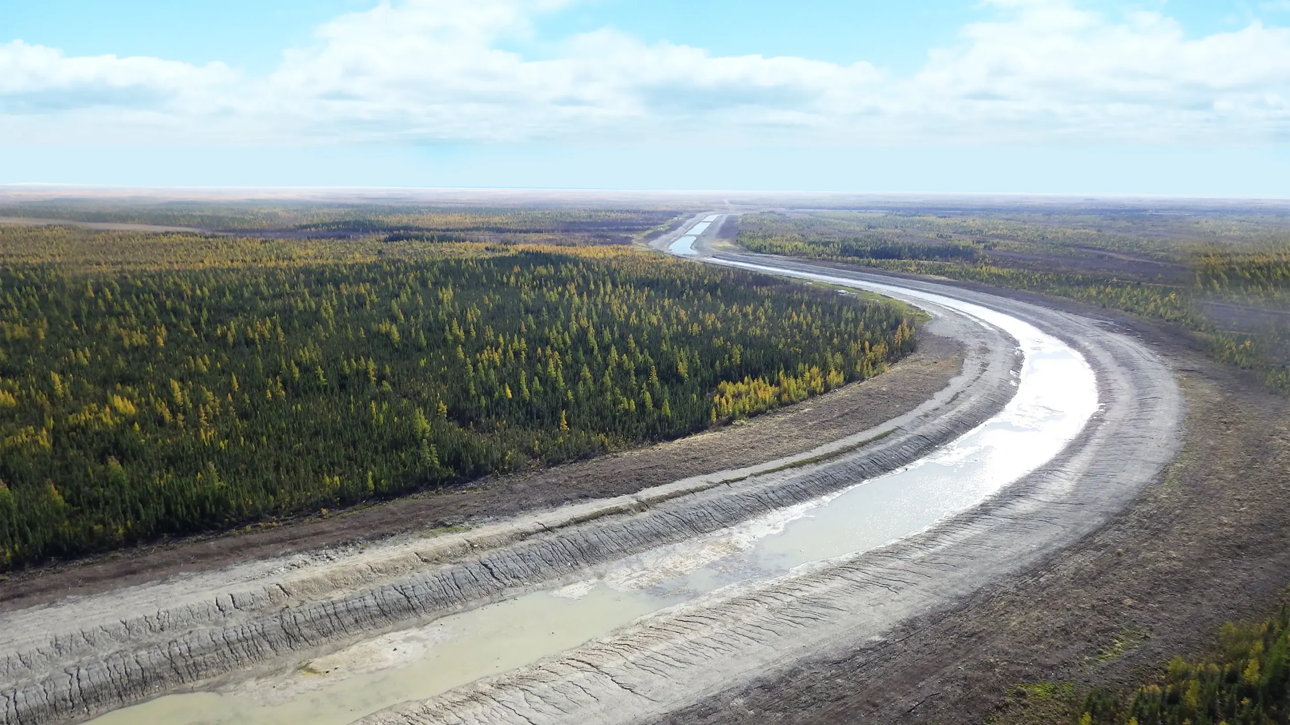 Aerial view of channel