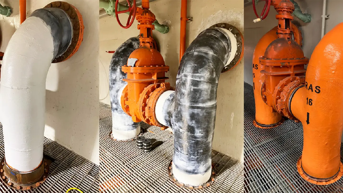 Termination sleeve coated, wrapped and completed