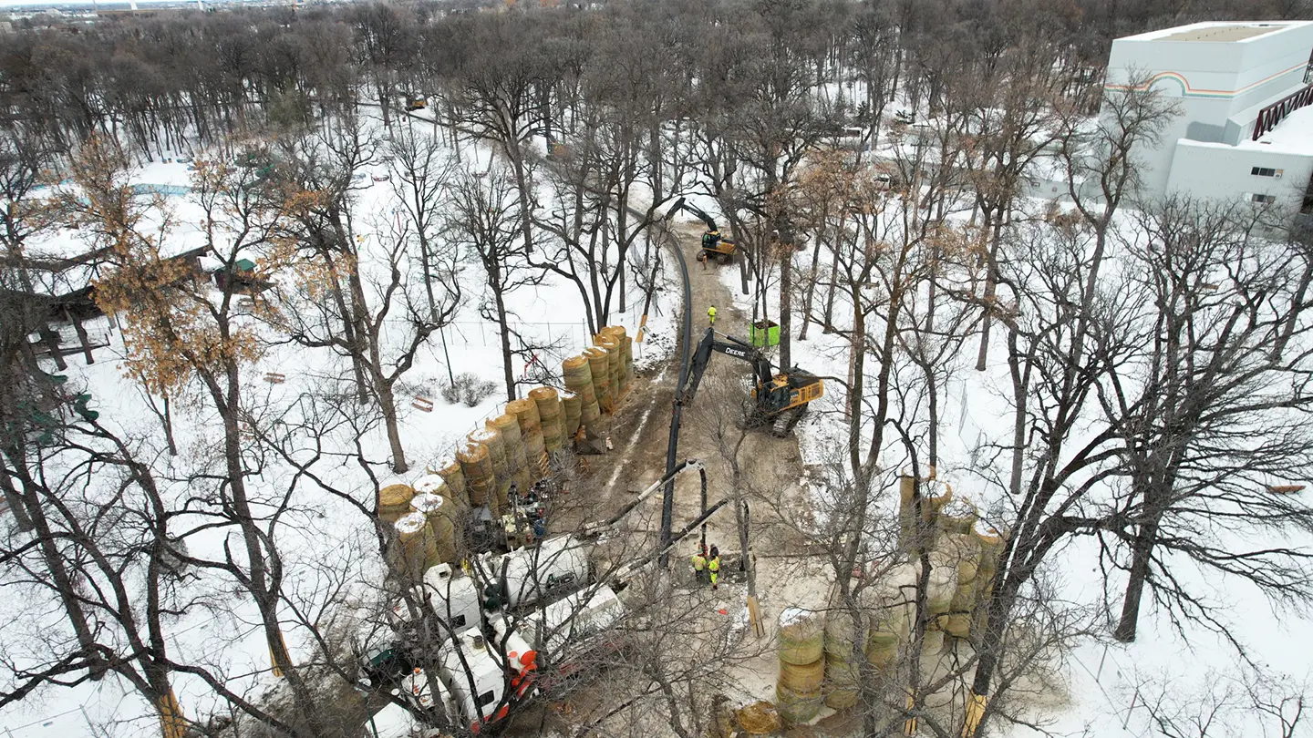 Pipe pullback operations in kildonan park