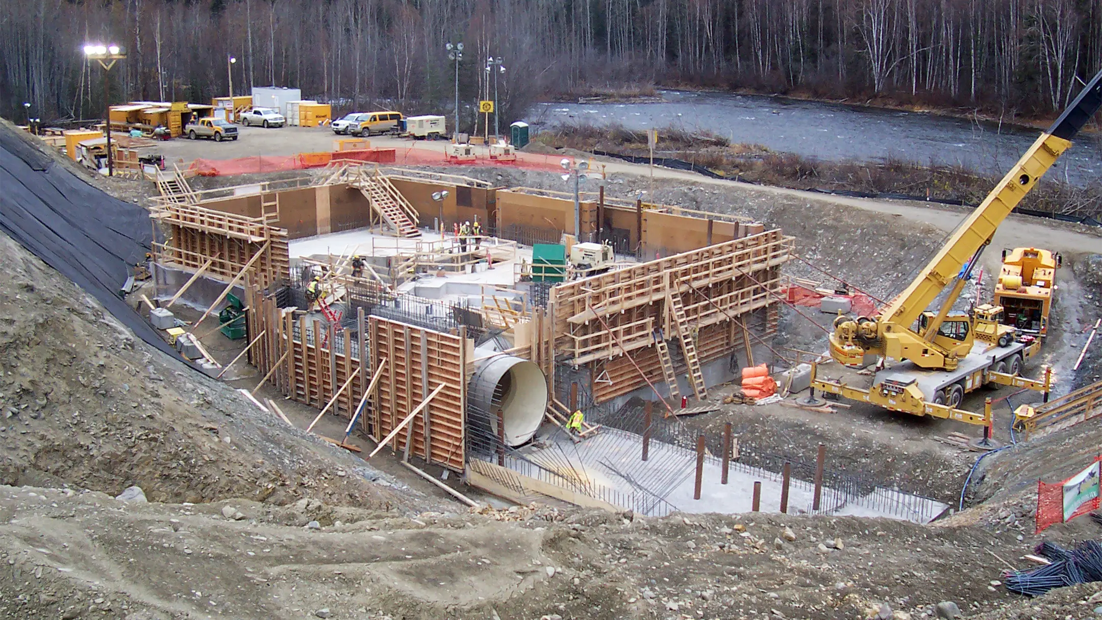 Preliminary construction at site