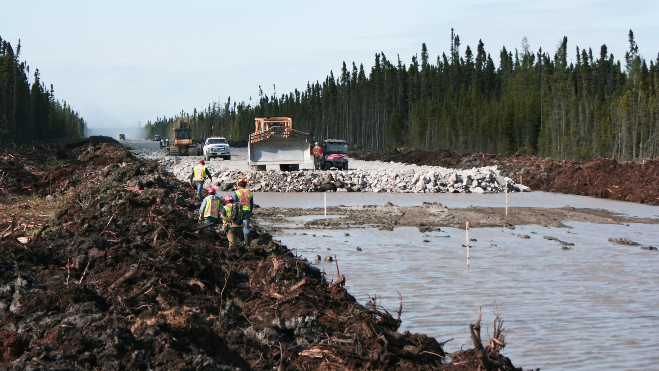 Construction work being done on road