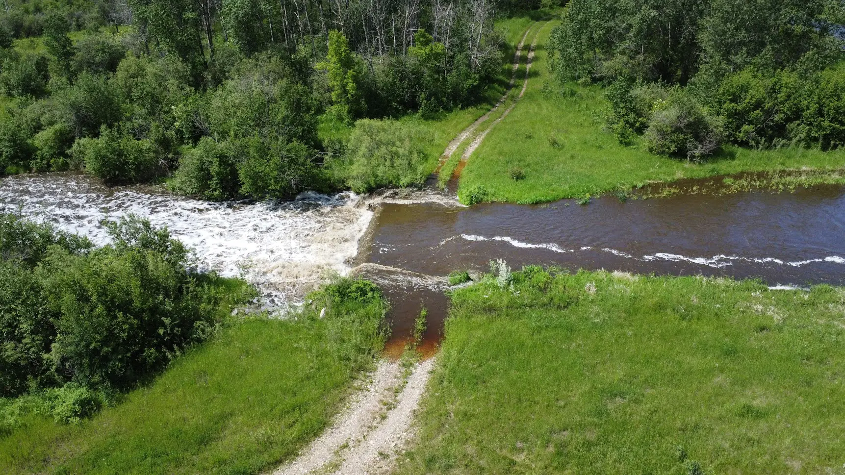 Aerial view of the crossing prior to construction