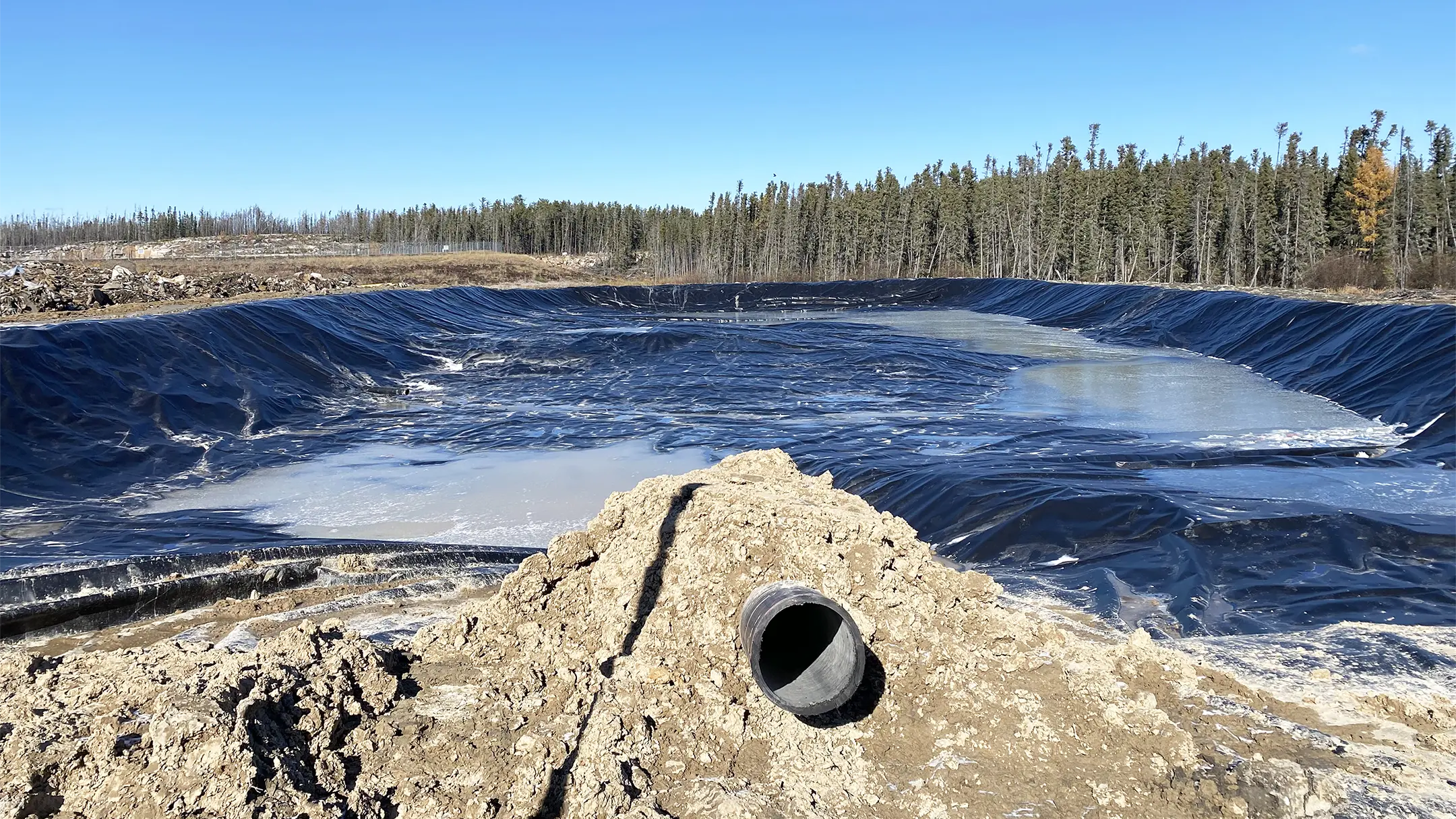 New leachate pond liner
