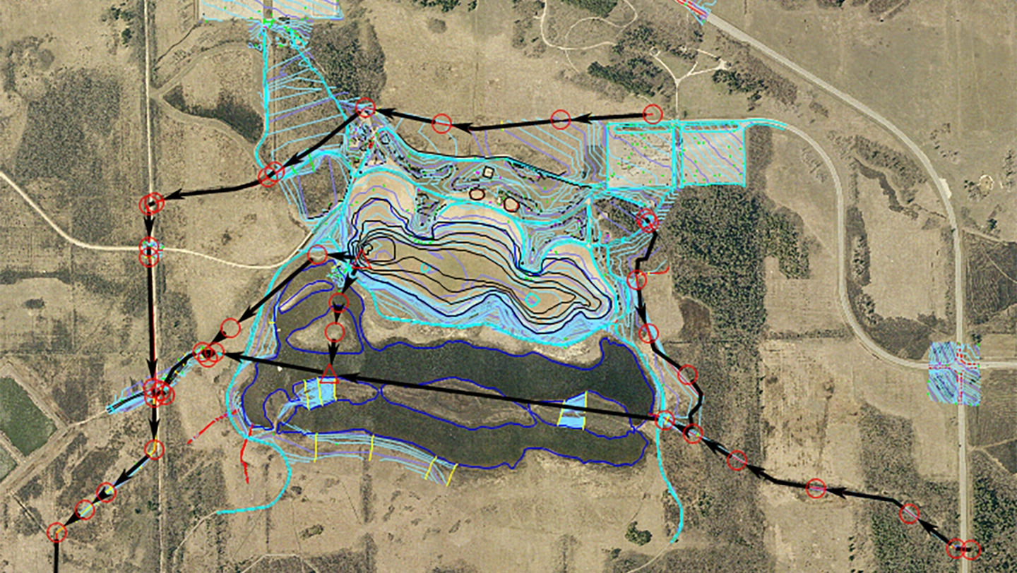 Hydraulic model of the lake