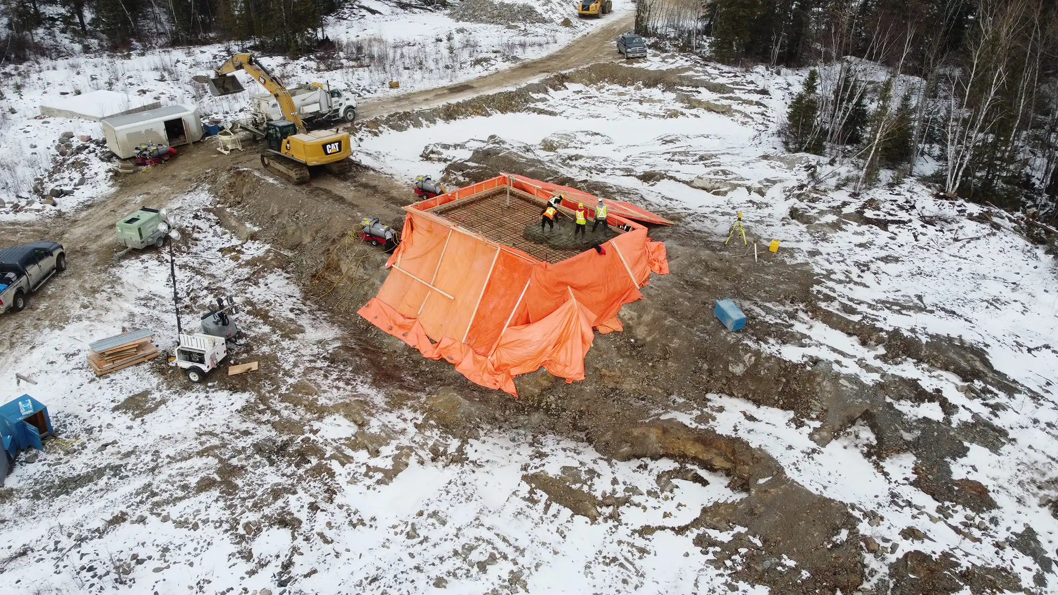 Concrete caps to cover mine openings