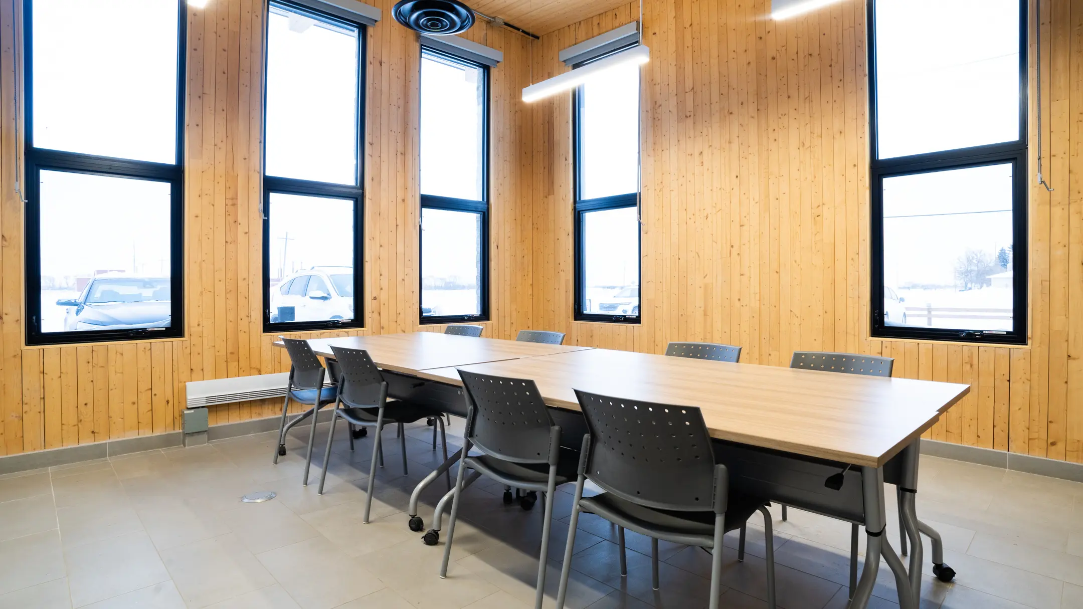 A finished meeting room