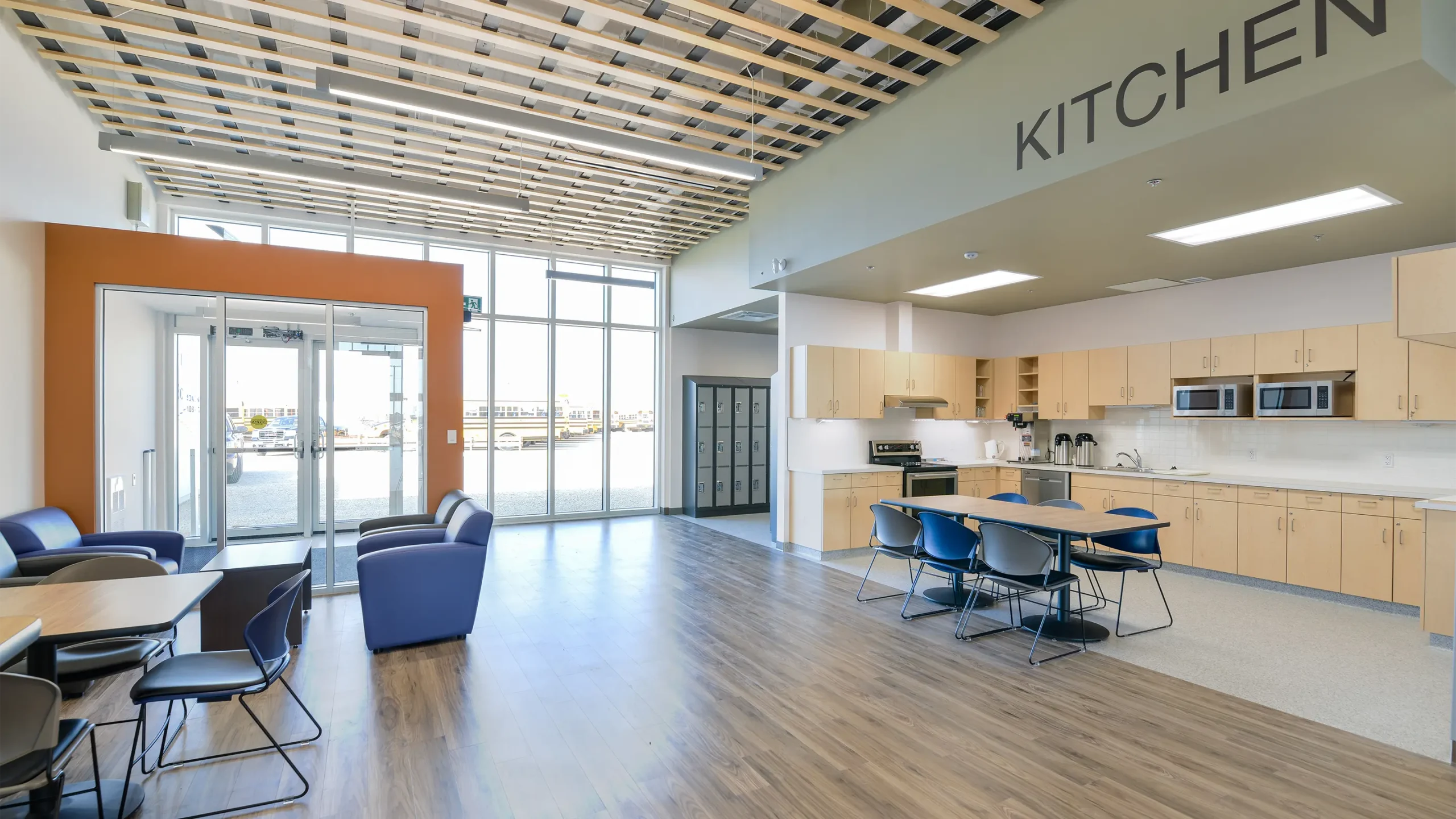 Kitchen and seating area