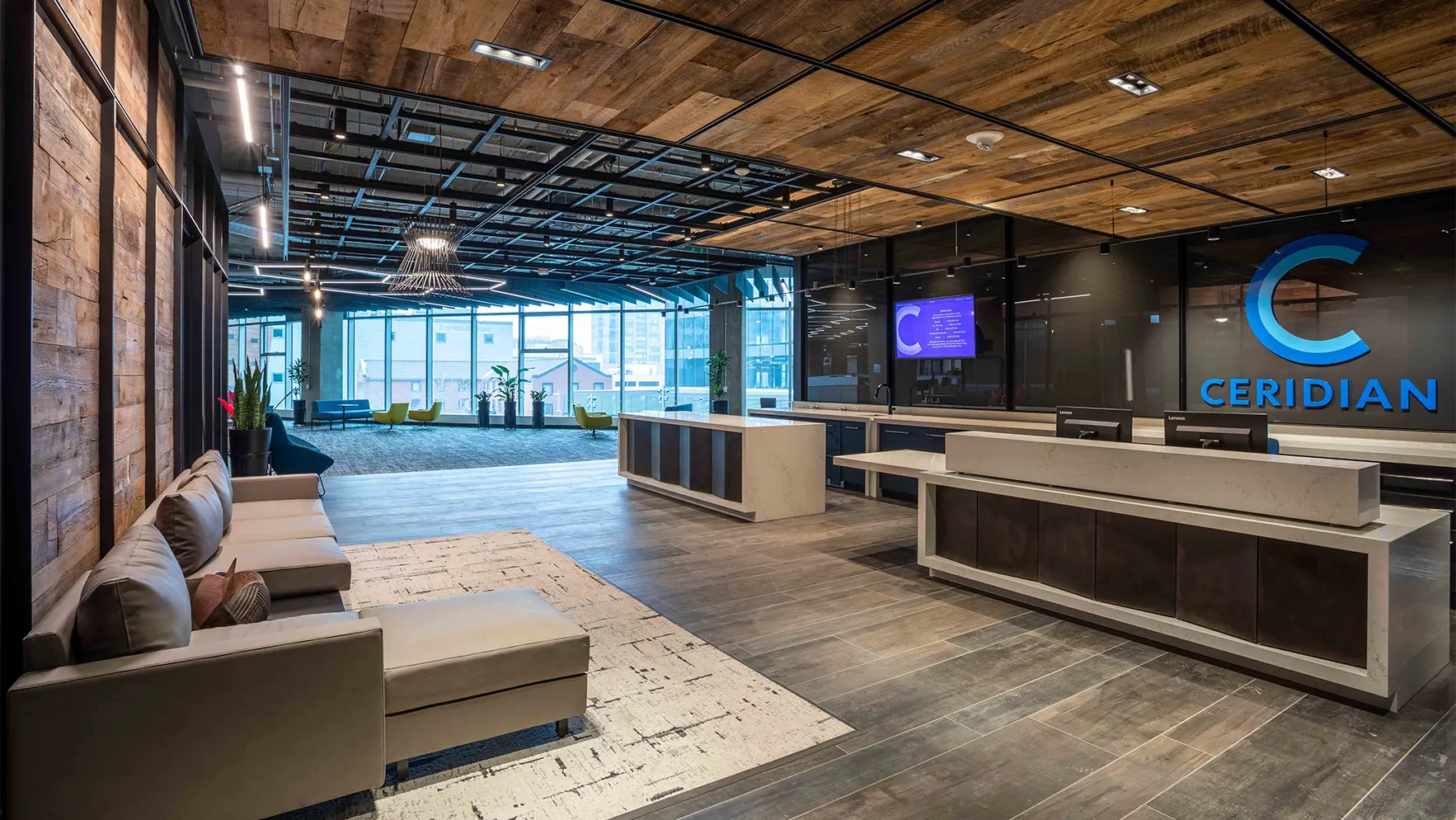 Lobby of new Ceridian offices