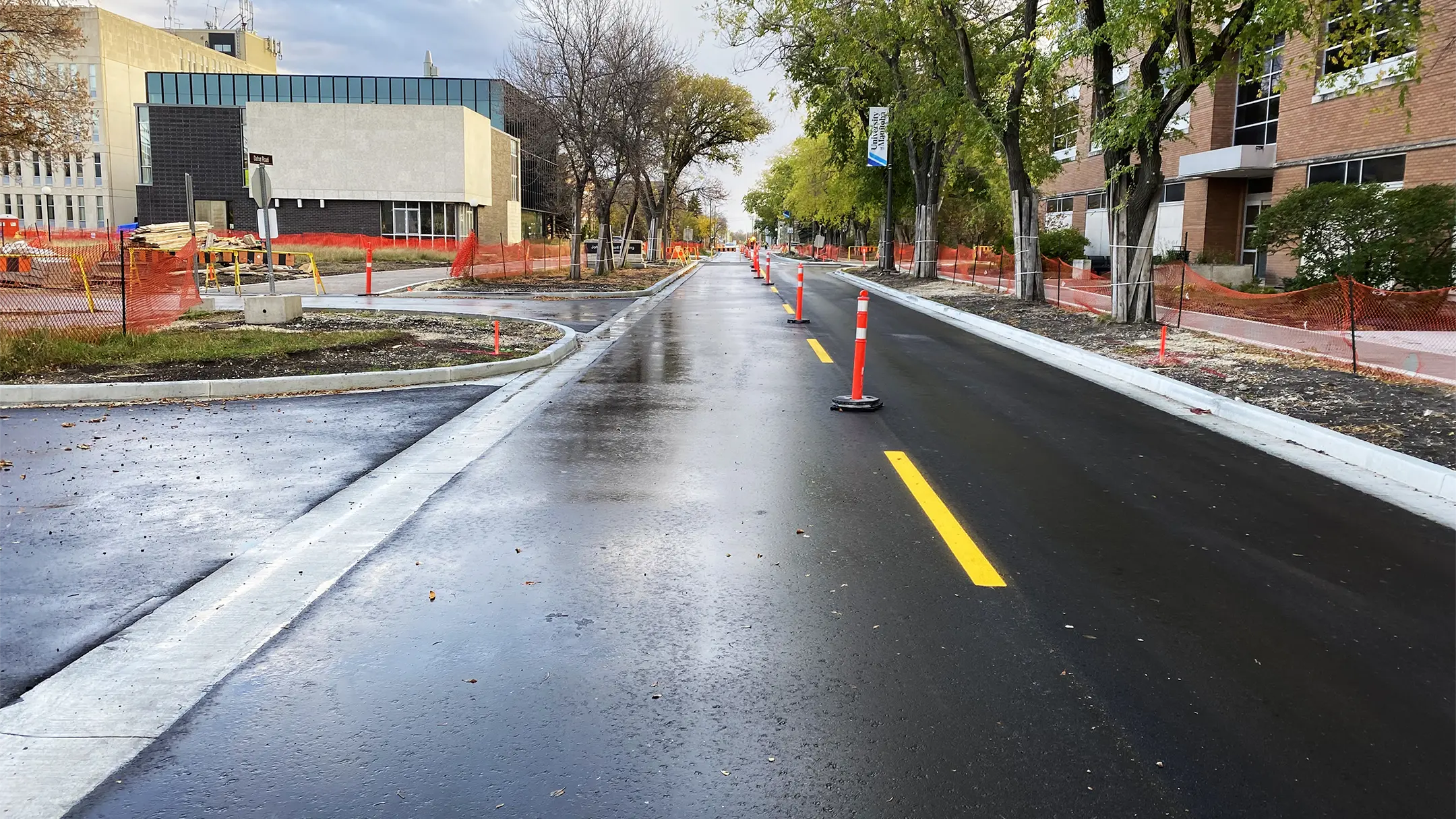 View of new paved road