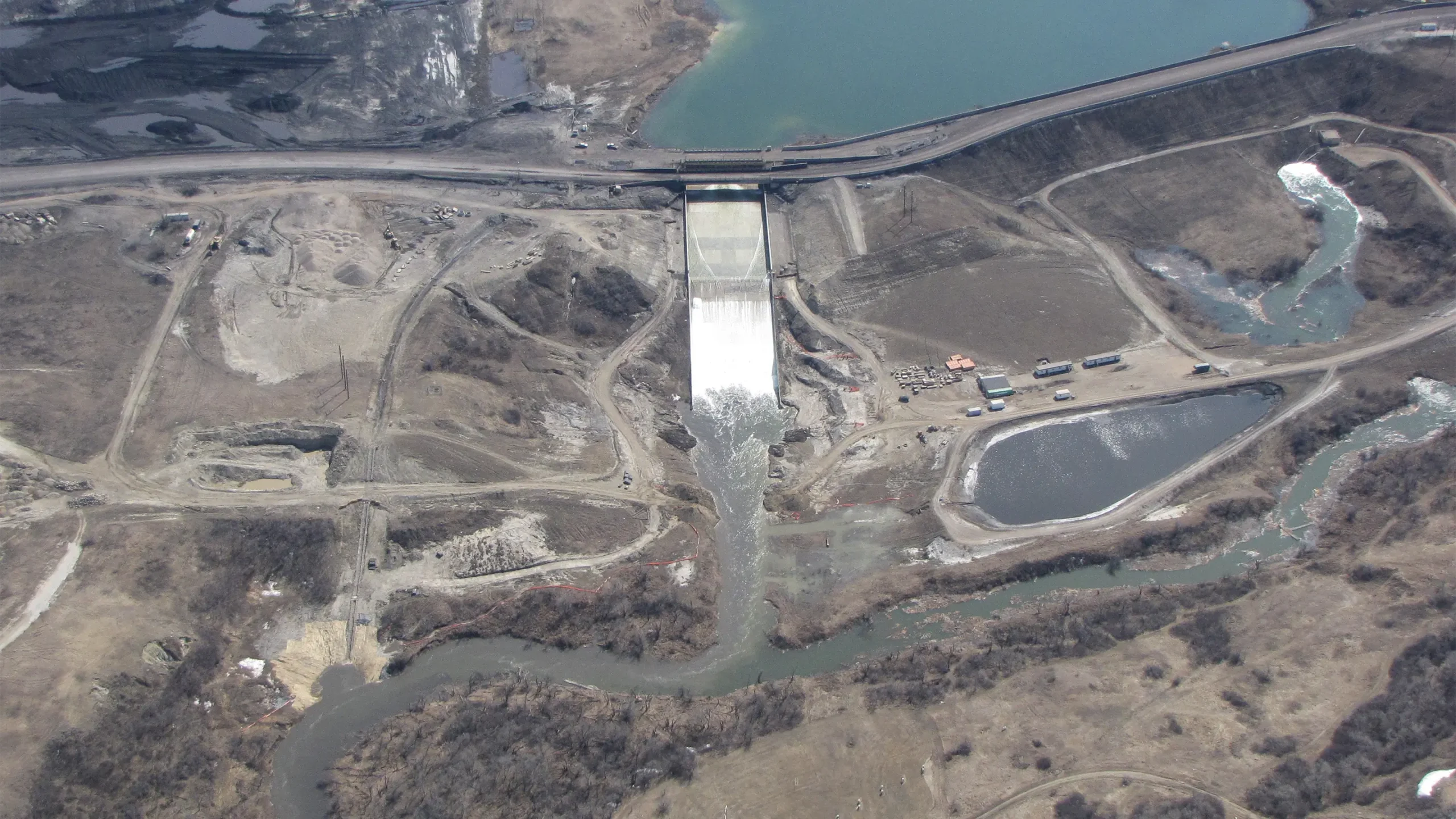 Ariel view of spillway