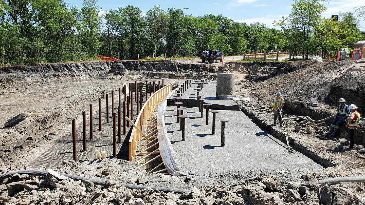 Pouring lightweight fill concrete