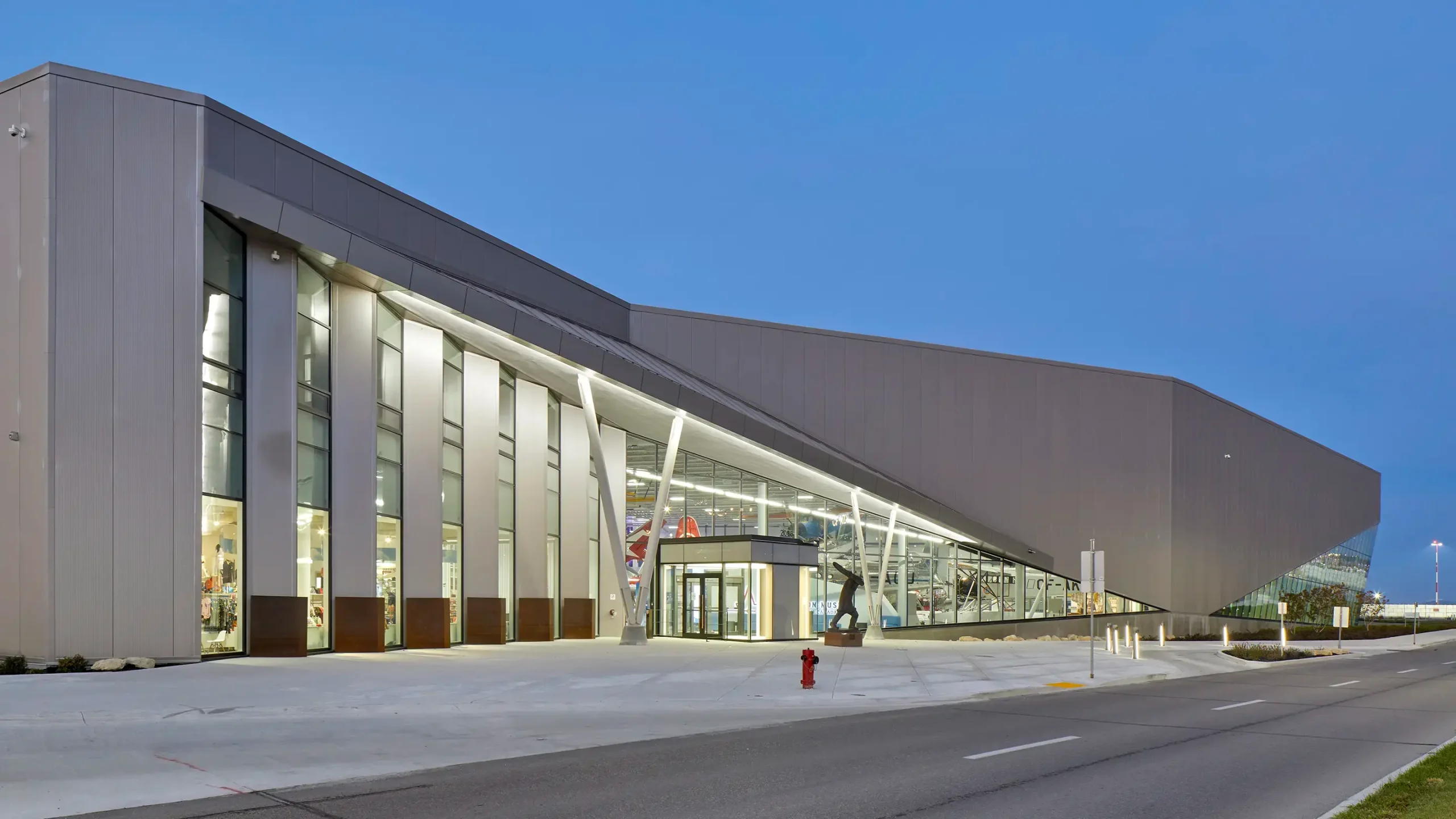 Illuminated main entrance