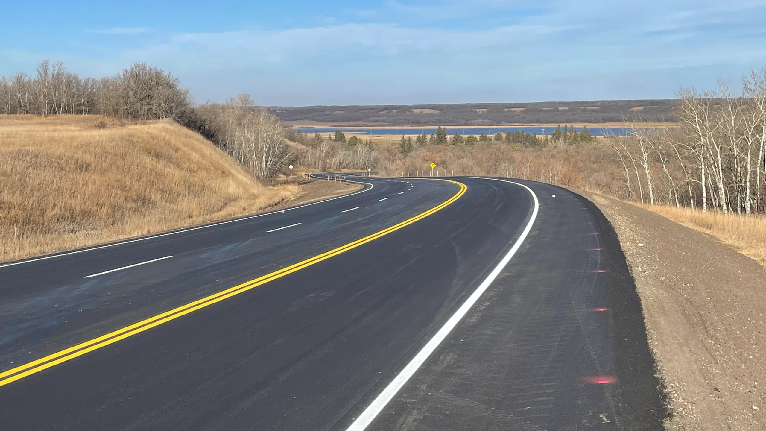 Close up of the completed road