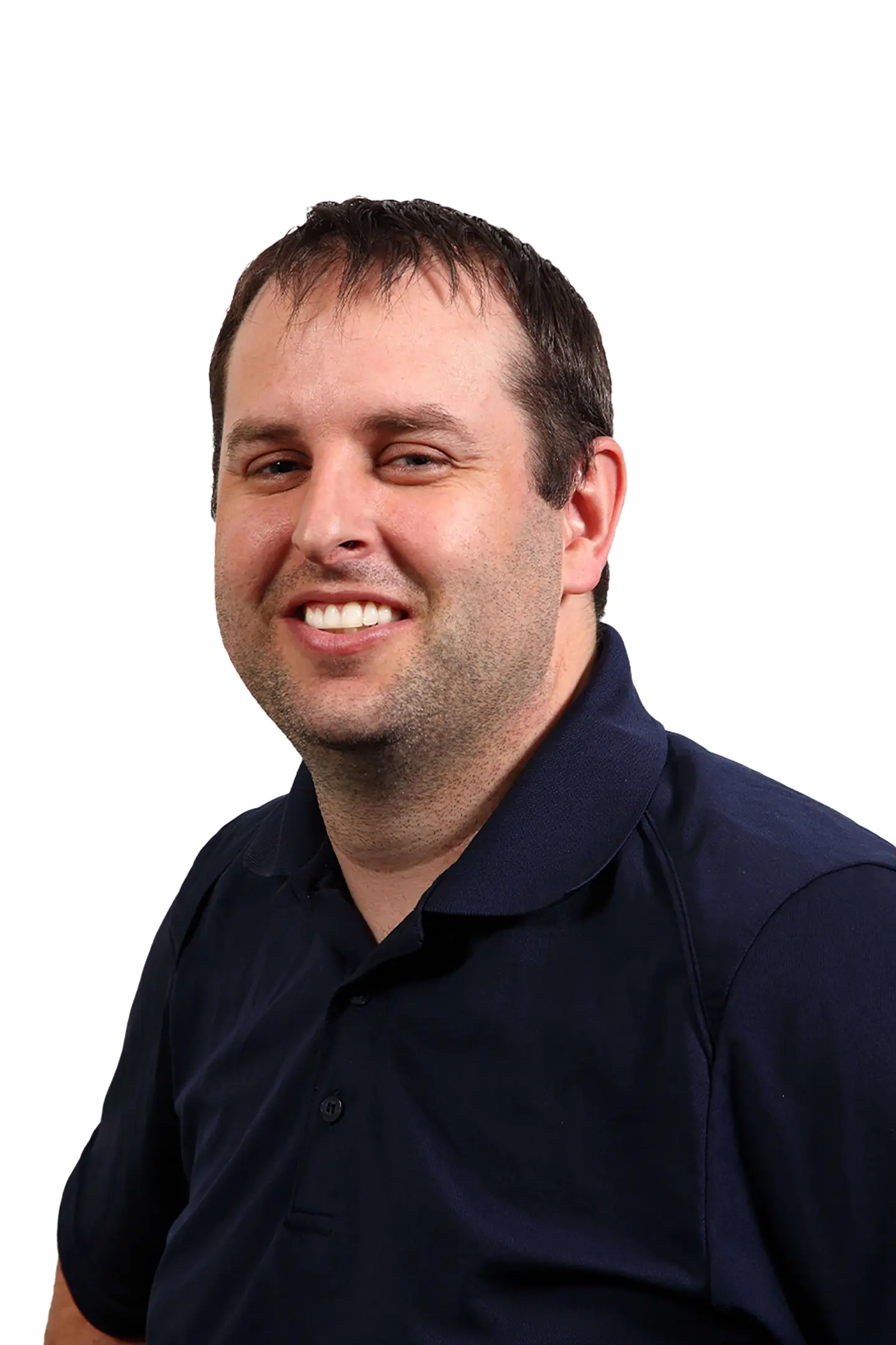 Professional headshot of a person smiling at the camera against a white background.