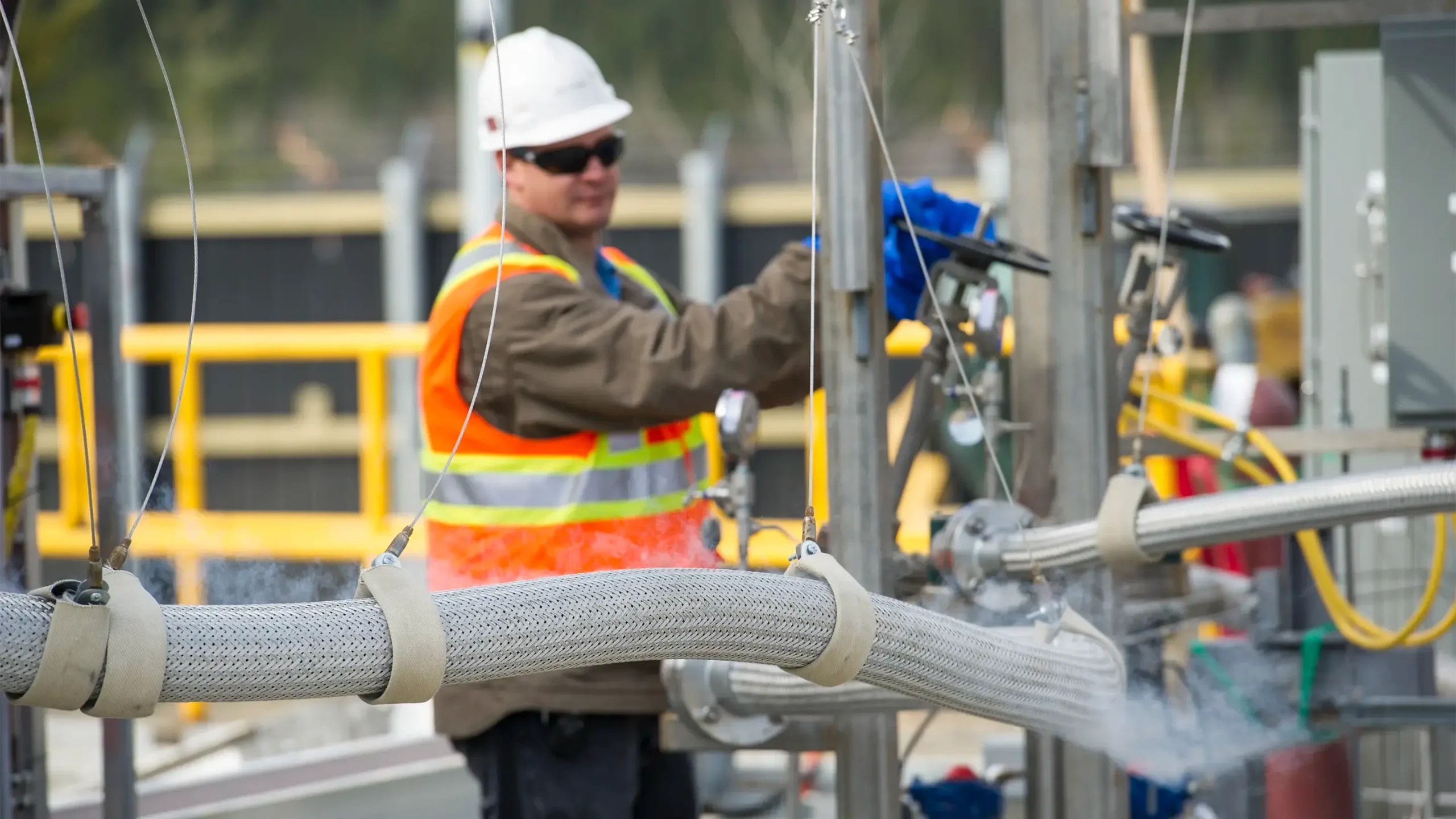 Individual working outside at the generating station