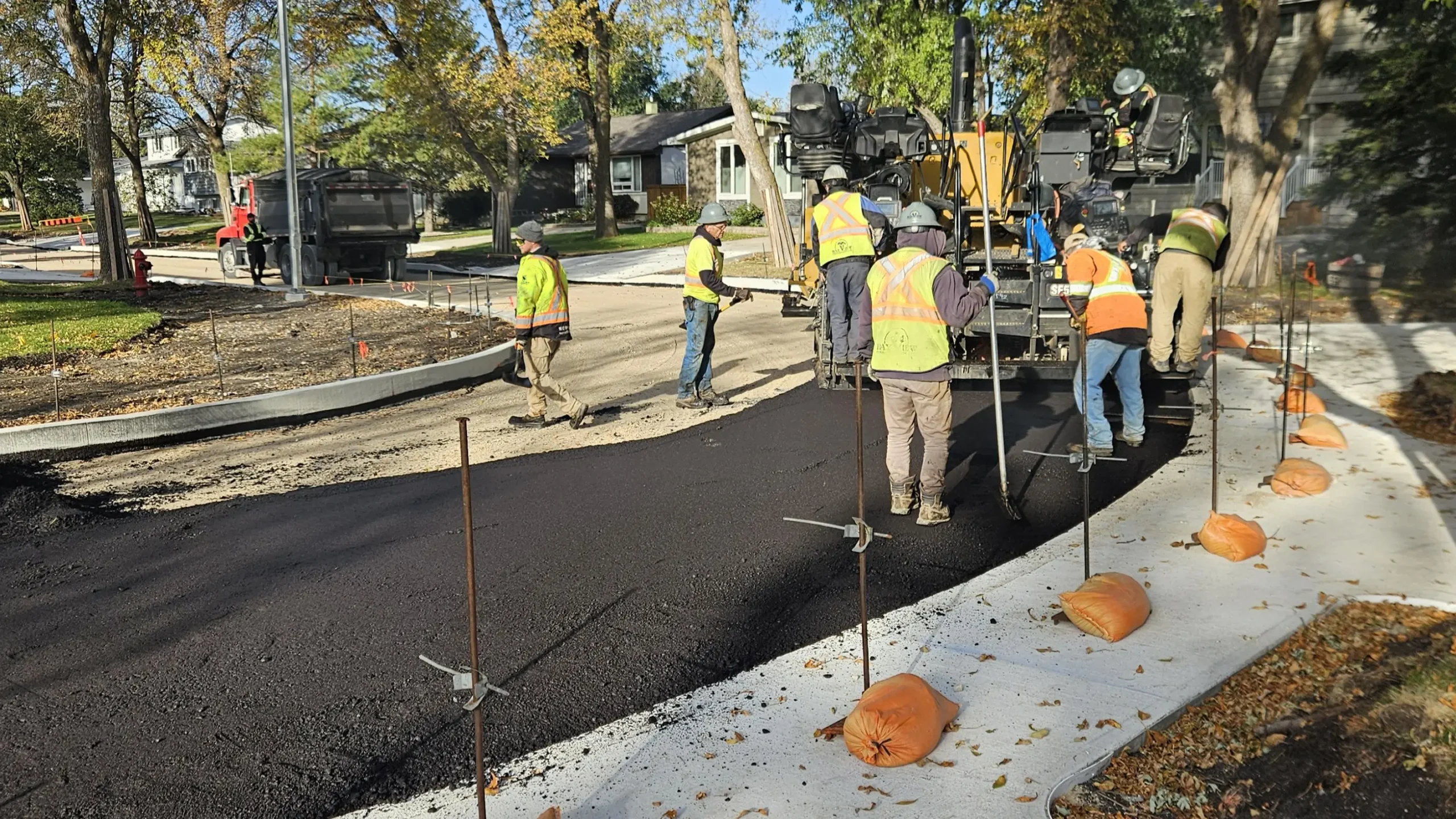 Construction on a residential street