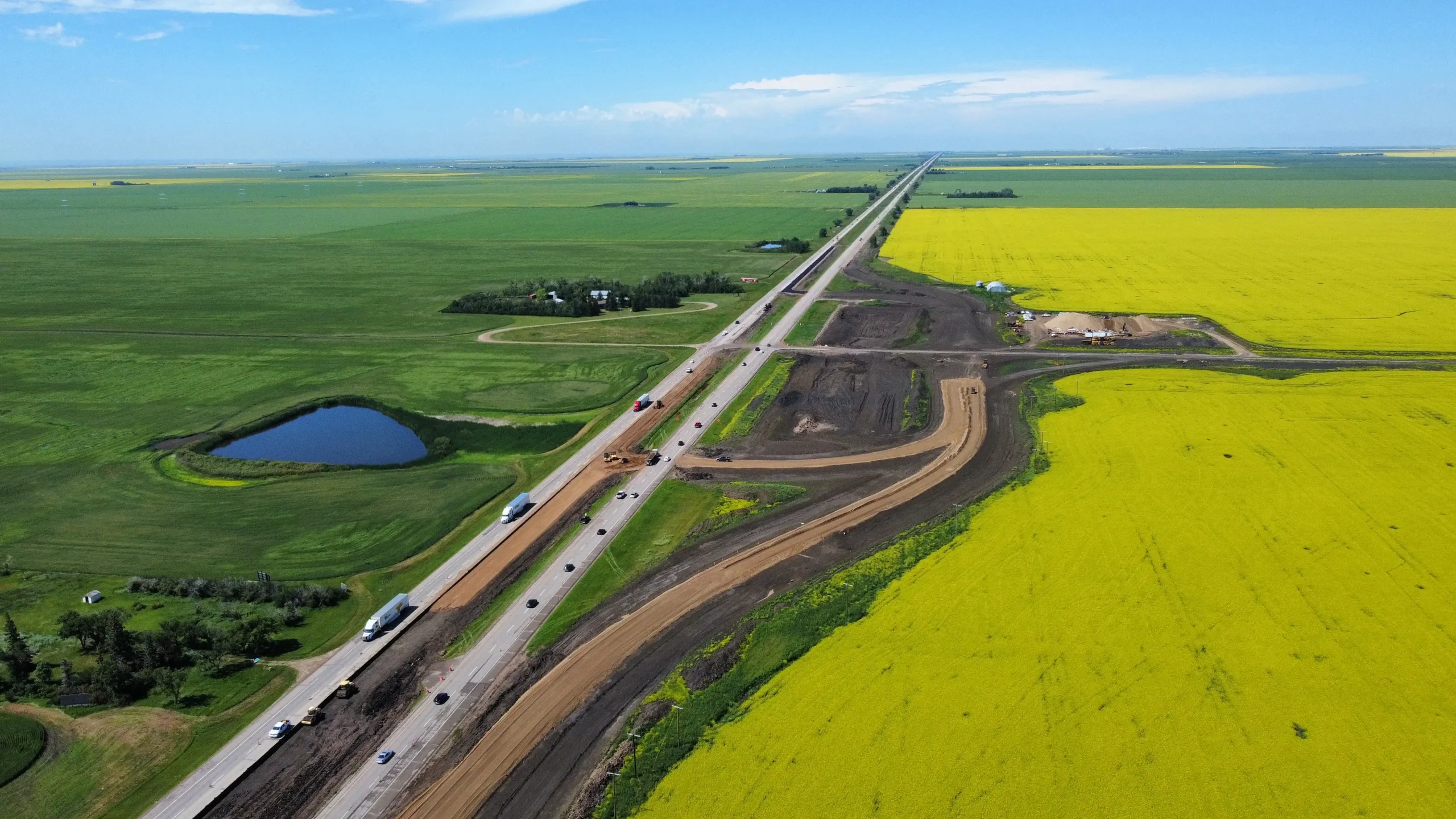 Aerial photo of the work site