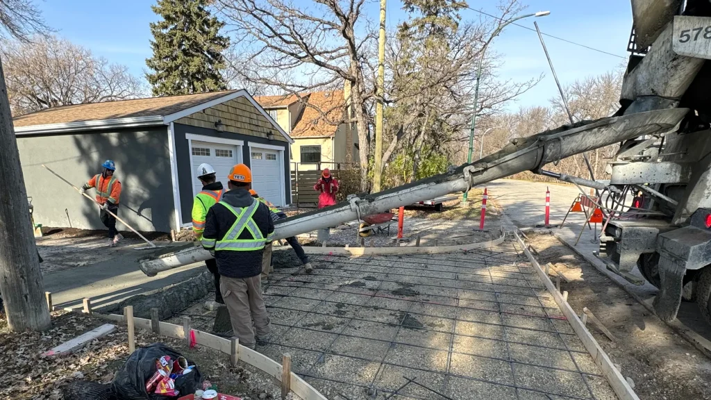 Construction on a residential street