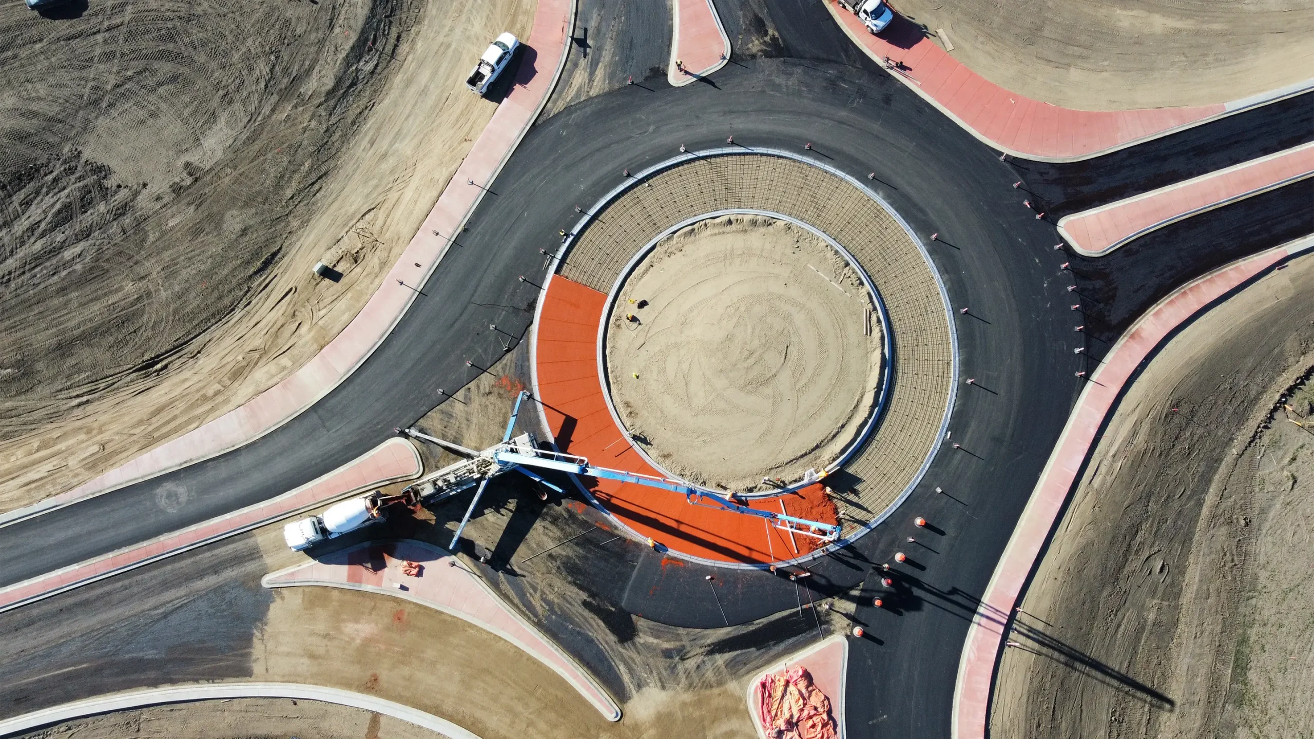 Construction of the roundabout