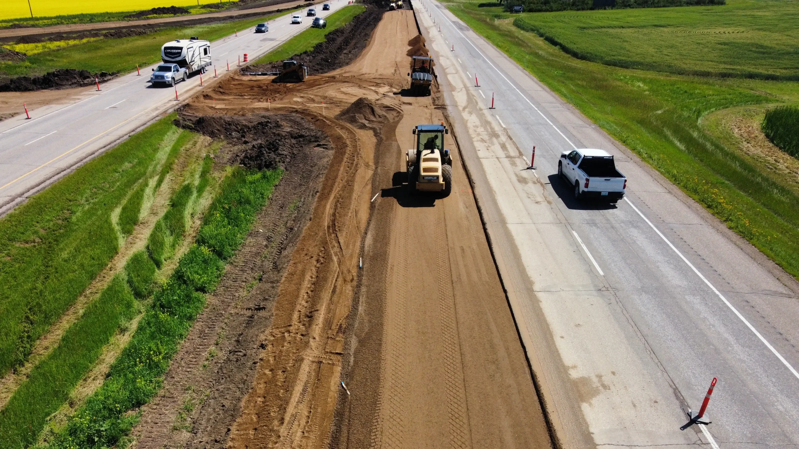 Construction of the new access roads