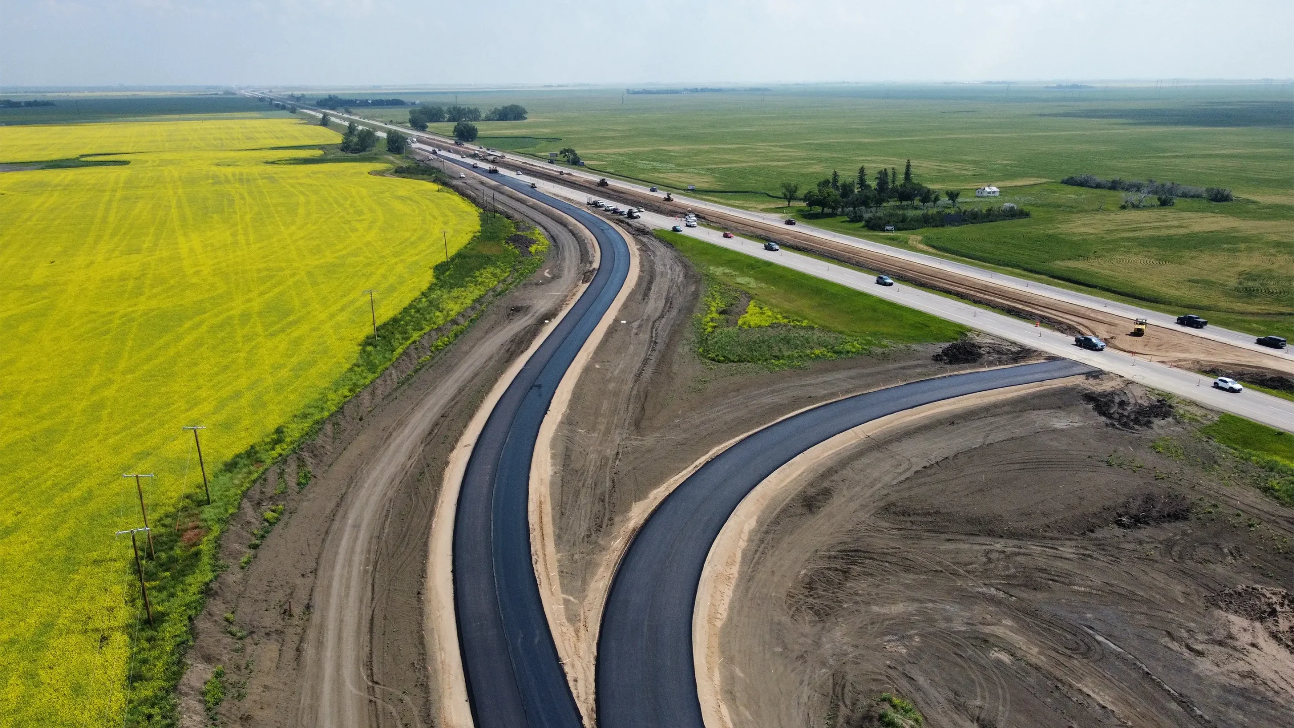 Completed access roads