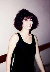 Woman in black dress